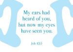 Job 42:5 - My ears had heard of you but now my eyes have seen you.